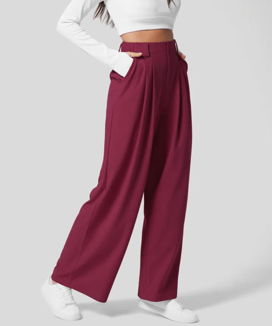 Miss | Broek Dames Wide Leg Hoge Taille - Biologisch katoen & premium polyester - Miss Madera MIS-WU9HGA