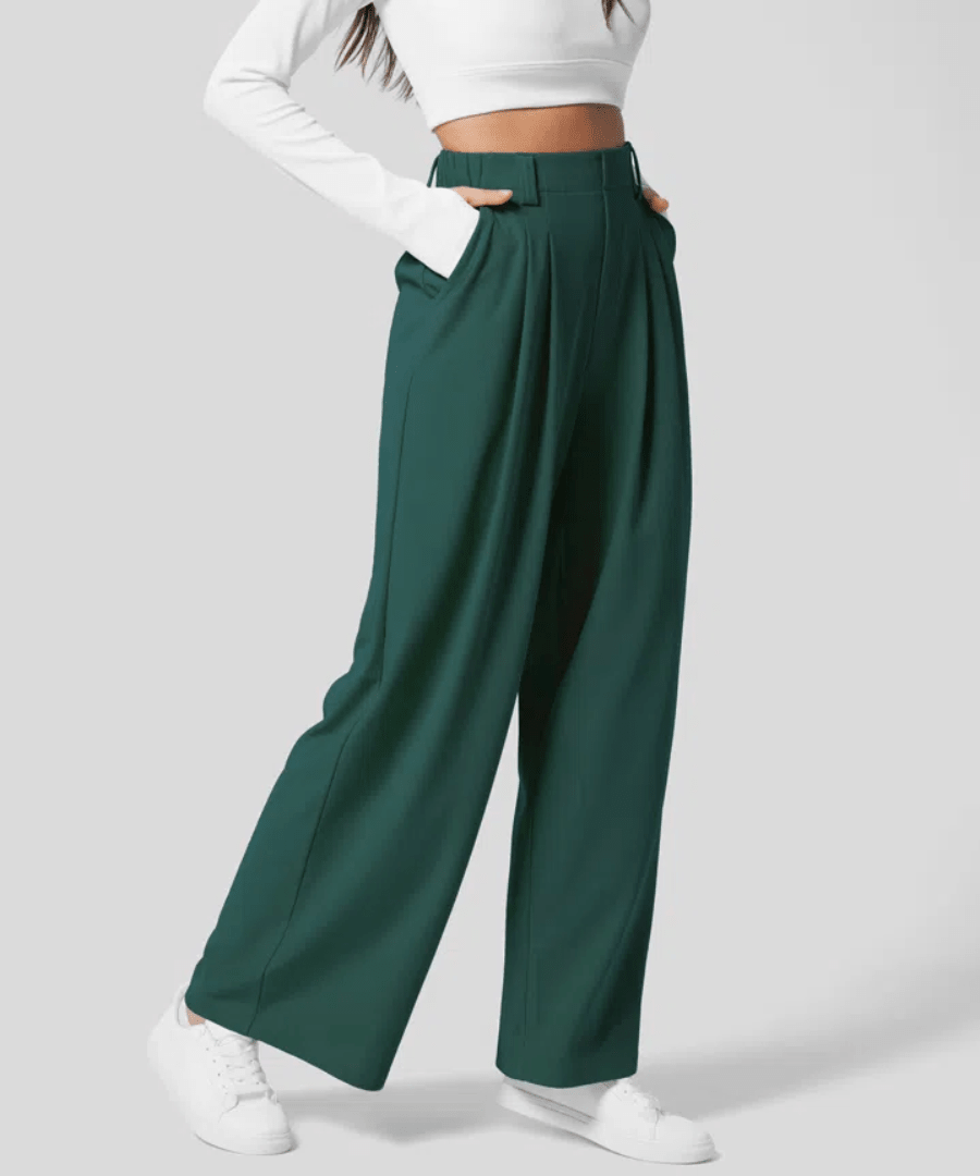 Miss | Broek Dames Wide Leg Hoge Taille - Biologisch katoen & premium polyester - Miss Madera MIS-H6Y61L
