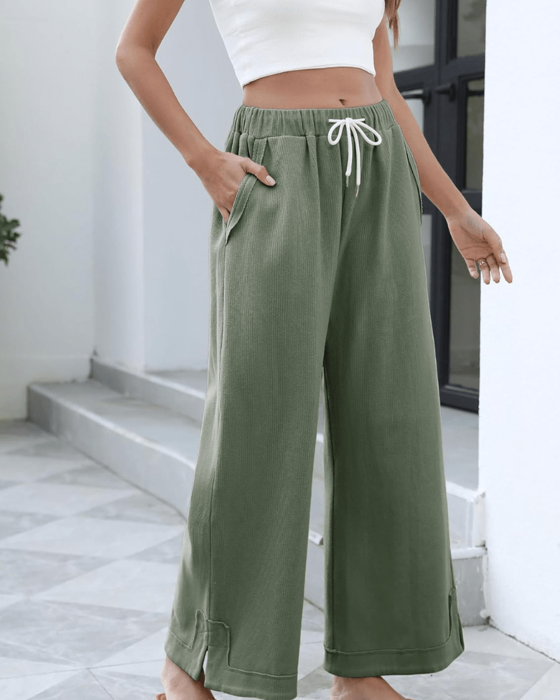 Miss | Broek Dames Wide Leg Palazzo - Katoen Mix - Miss Madera MIS-QS0CRZ