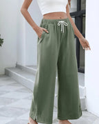 Miss | Broek Dames Wide Leg Palazzo - Katoen Mix - Miss Madera MIS-QS0CRZ