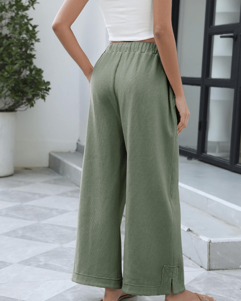 Miss | Broek Dames Wide Leg Palazzo - Katoen Mix - Miss Madera MIS-QS0CRZ
