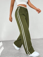 Miss | Broek Dames Wide-Leg Strepen Elastische Taille - Polyester - Miss Madera MIS-77WQV0