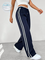 Miss | Broek Dames Wide-Leg Strepen Elastische Taille - Polyester - Miss Madera MIS-N3IZGH