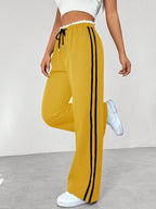 Miss | Broek Dames Wide-Leg Strepen Elastische Taille - Polyester - Miss Madera MIS-RDQ3T3