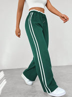 Miss | Broek Dames Wide-Leg Strepen Elastische Taille - Polyester - Miss Madera MIS-RDQ3T3