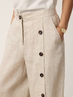 Miss | Broek Dames Zomer Regular Fit - Linnen - Miss Madera