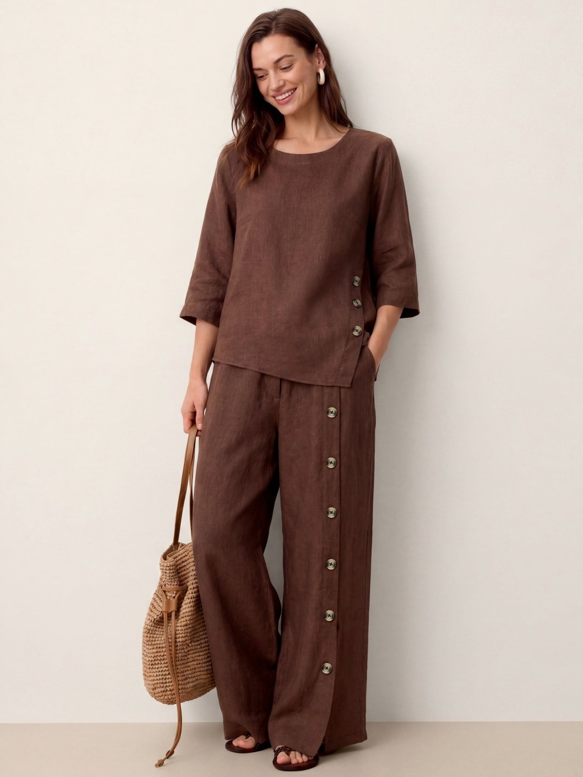Miss | Broek Dames Zomer Regular Fit - Linnen - Miss Madera