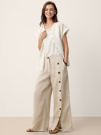 Miss | Broek Dames Zomer Regular Fit - Linnen - Miss Madera