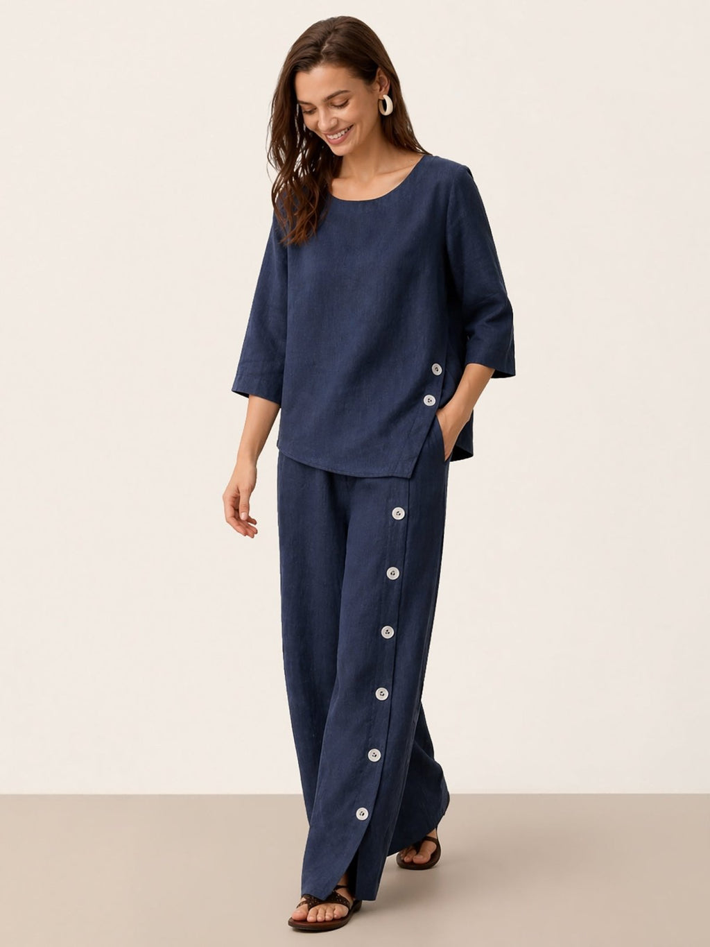 Miss | Broek Dames Zomer Regular Fit - Linnen - Miss Madera