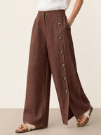 Miss | Broek Dames Zomer Regular Fit - Linnen - Miss Madera