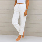 Miss | Broek Dames Zomer Relaxed Fit - Stretch Linnen - Miss Madera MIS-NK44KY