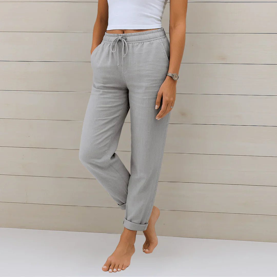 Miss | Broek Dames Zomer Relaxed Fit - Stretch Linnen - Miss Madera MIS-S5DX4J
