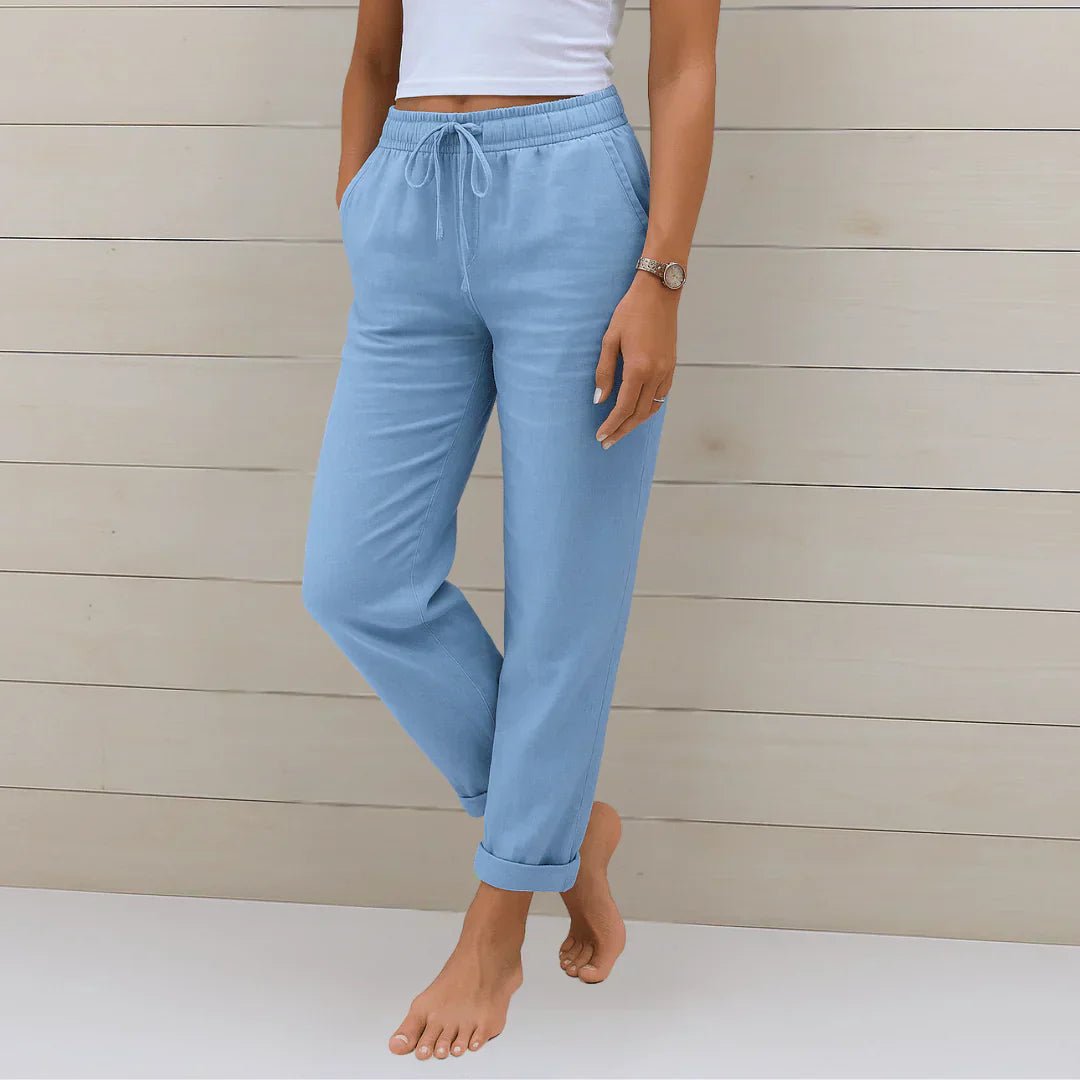 Miss | Broek Dames Zomer Relaxed Fit - Stretch Linnen - Miss Madera MIS-HDO4BV
