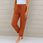 Miss | Broek Dames Zomer Relaxed Fit - Stretch Linnen - Miss Madera MIS-0LH8SC