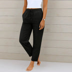 Miss | Broek Dames Zomer Relaxed Fit - Stretch Linnen - Miss Madera MIS-GYG0FW