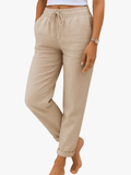 Miss | Broek Dames Zomer Relaxed Fit - Stretch Linnen - Miss Madera MIS-3O015Z