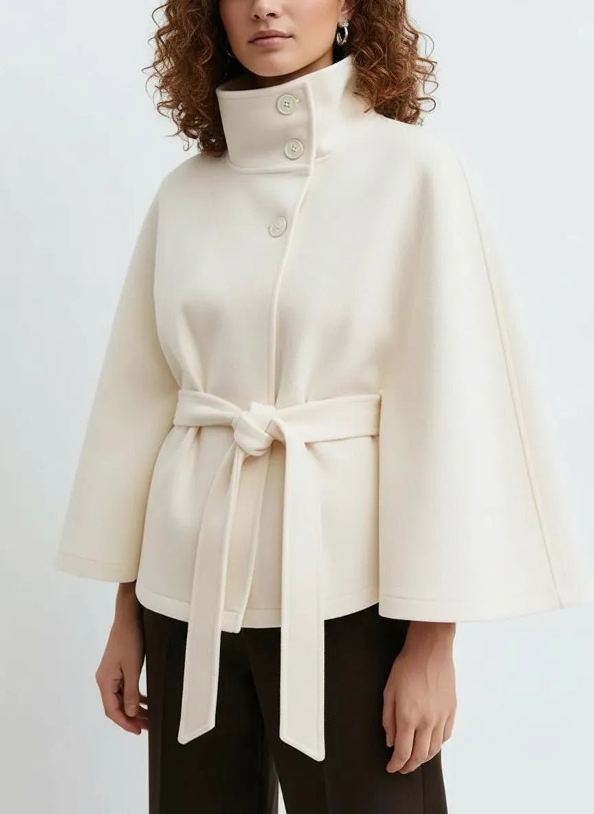 Miss | Cape Jacket Dames Herfst Elegant - Geweven stof - Miss Madera