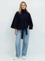 Miss | Cape Jacket Dames Herfst Elegant - Geweven stof - Miss Madera