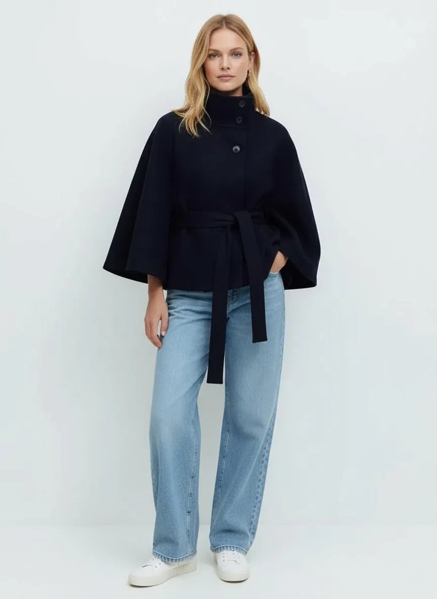 Miss | Cape Jacket Dames Herfst Elegant - Geweven stof - Miss Madera