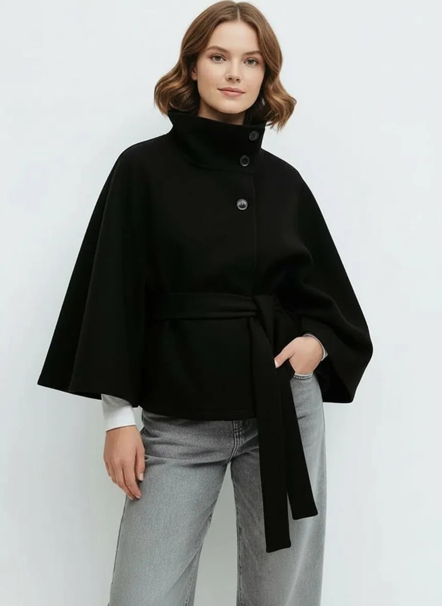Miss | Cape Jacket Dames Herfst Elegant - Geweven stof - Miss Madera