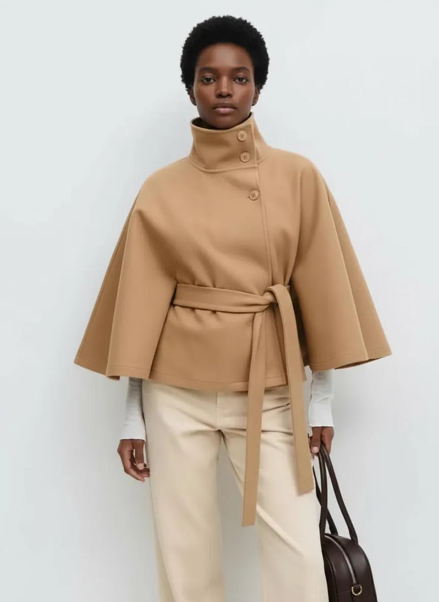 Miss | Cape Jacket Dames Herfst Elegant - Geweven stof - Miss Madera