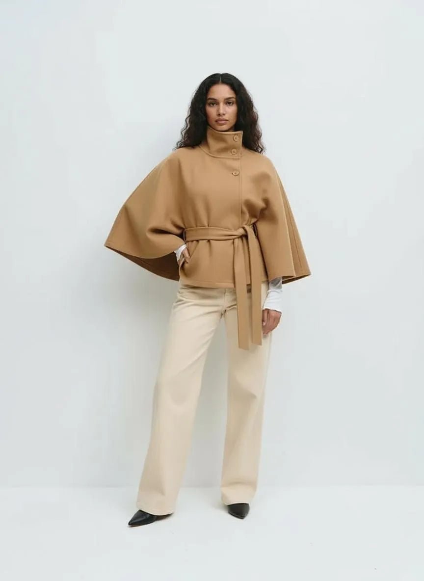 Miss | Cape Jacket Dames Herfst Elegant - Geweven stof - Miss Madera