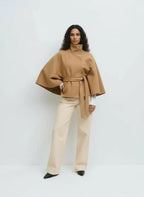 Miss | Cape Jacket Dames Herfst Elegant - Geweven stof - Miss Madera
