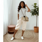 Miss | Capri Broek Dames Casual - Linnenmix - Miss Madera