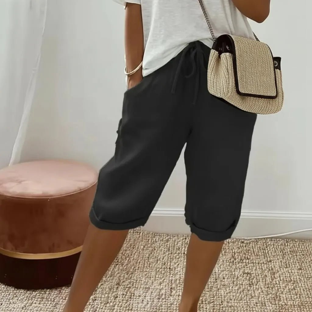Miss | Capri Broek Dames Casual - Linnenmix - Miss Madera