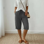 Miss | Capri Broek Dames Casual - Linnenmix - Miss Madera