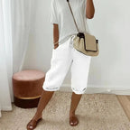 Miss | Capri Broek Dames Casual - Linnenmix - Miss Madera