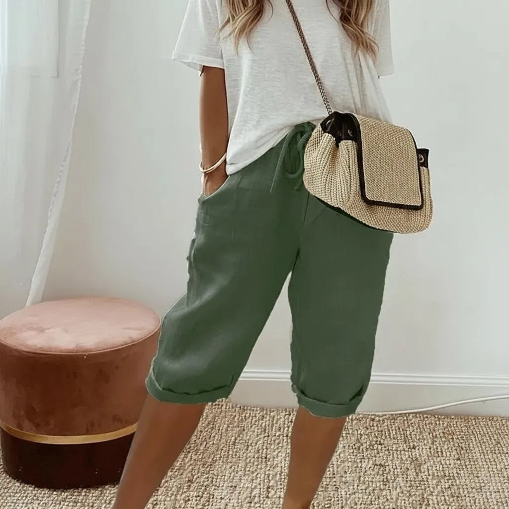 Miss | Capri Broek Dames Casual - Linnenmix - Miss Madera