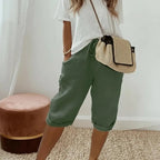 Miss | Capri Broek Dames Casual - Linnenmix - Miss Madera