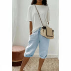 Miss | Capri Broek Dames Casual - Linnenmix - Miss Madera