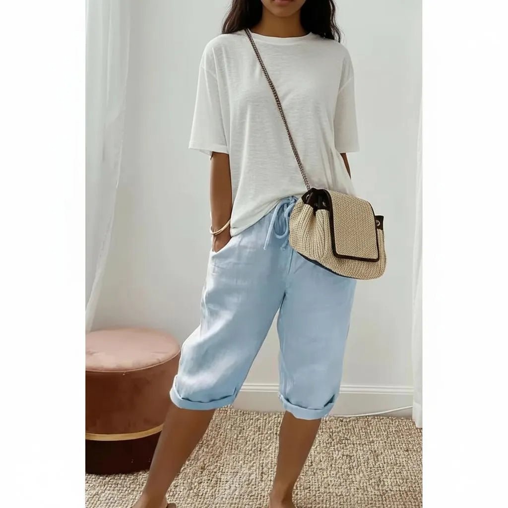 Miss | Capri Broek Dames Casual - Linnenmix - Miss Madera