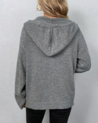 Miss | Cardigan Dames Capuchon Gebreid Knoopsluiting - Gebreid - Miss Madera MIS-BS93X1