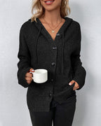 Miss | Cardigan Dames Capuchon Gebreid Knoopsluiting - Gebreid - Miss Madera MIS-BS93X1