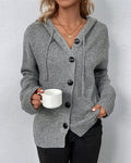 Miss | Cardigan Dames Capuchon Gebreid Knoopsluiting - Gebreid - Miss Madera MIS-BS93X1