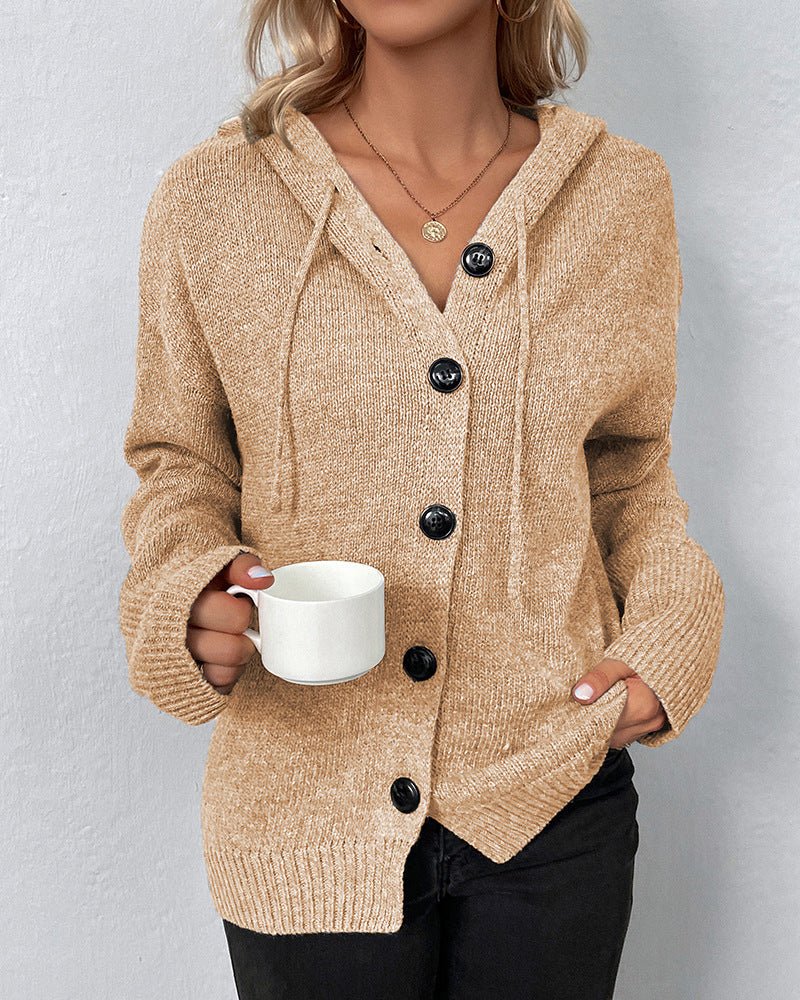 Miss | Cardigan Dames Capuchon Gebreid Knoopsluiting - Gebreid - Miss Madera MIS-BS93X1