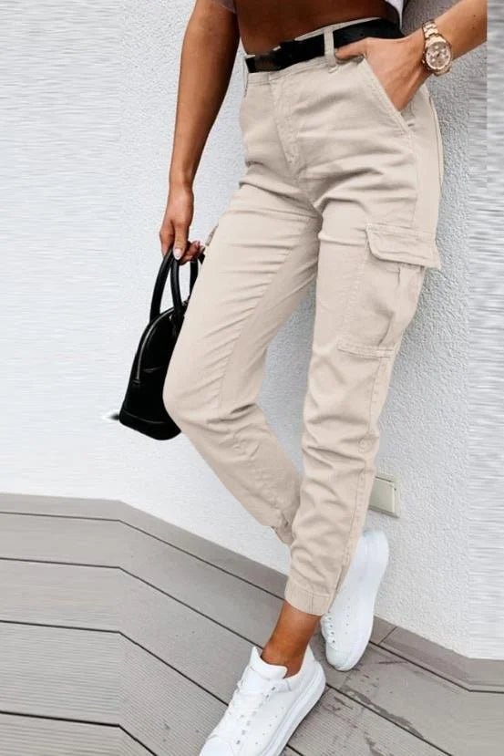 Miss | Cargobroek Dames High Waist - Katoenmix - Miss Madera