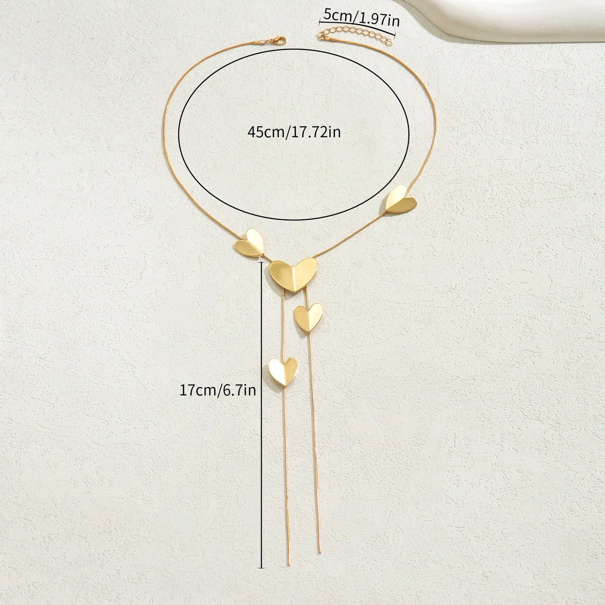 Miss | clavicula ketting - hartvormige elementen - Miss Madera