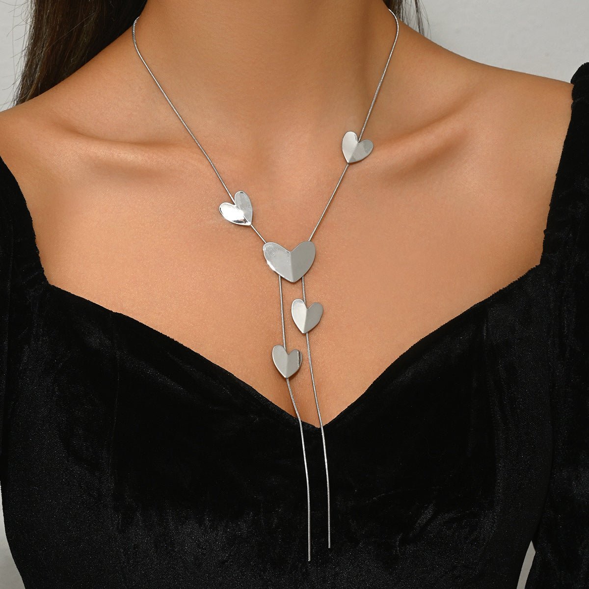 Miss | clavicula ketting - hartvormige elementen - Miss Madera