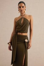 Miss | Co-ord set Dames Avond Halter Wrap - Stretch Jersey - Miss Madera MIS-7UPGFC