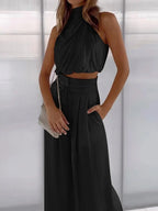 Miss | Co-ord Set Dames Avond One-Shoulder Satijn - Satijn - Miss Madera MIS-BSE7O6