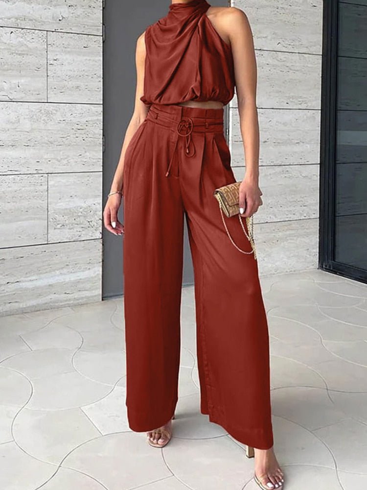 Miss | Co-ord Set Dames Avond One-Shoulder Satijn - Satijn - Miss Madera MIS-CGFML1