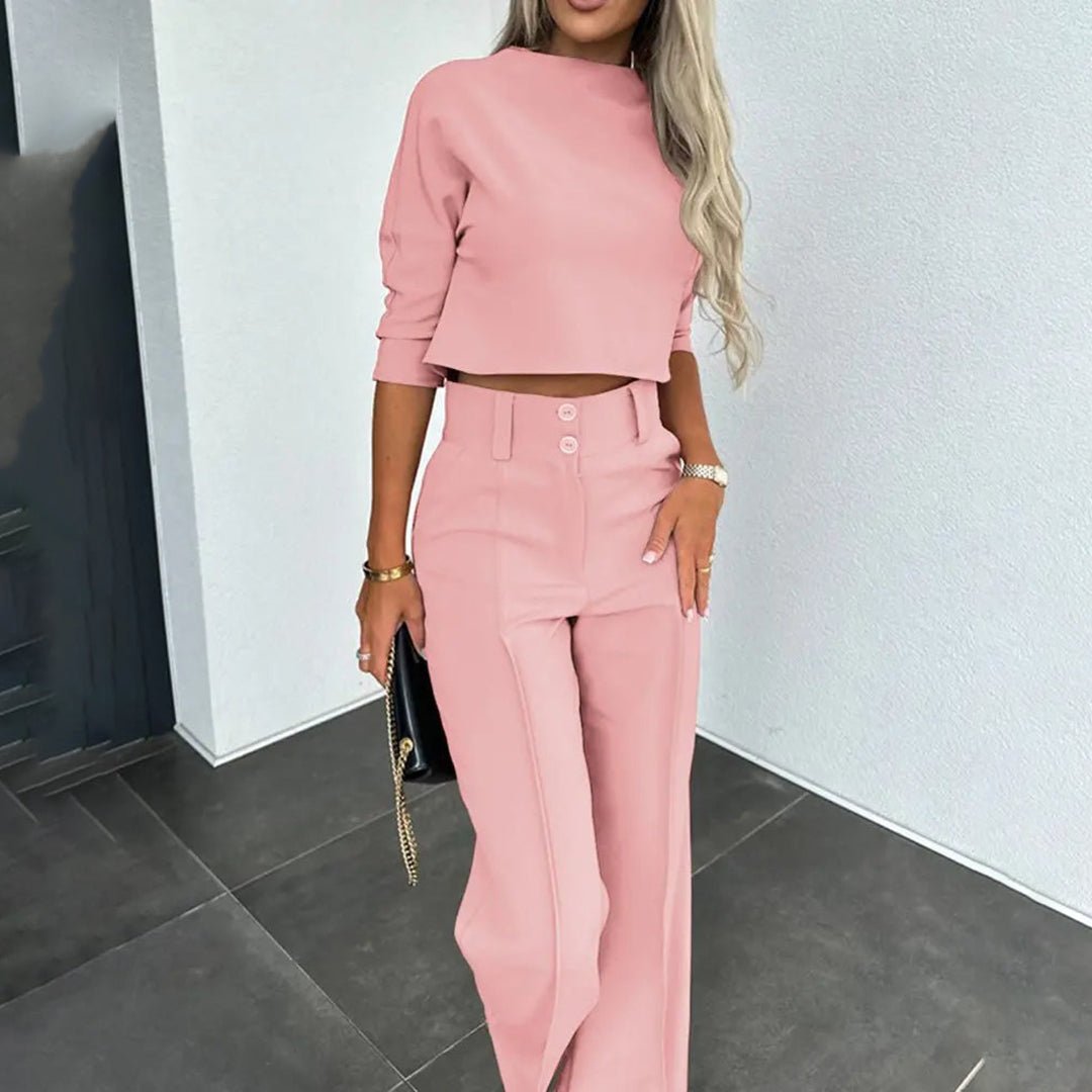 Miss | Co-ord Set Dames Herfst High Waist Wide Leg - Polyester - Miss Madera MIS-QLTV8R