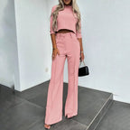 Miss | Co-ord Set Dames Herfst High Waist Wide Leg - Polyester - Miss Madera MIS-QLTV8R