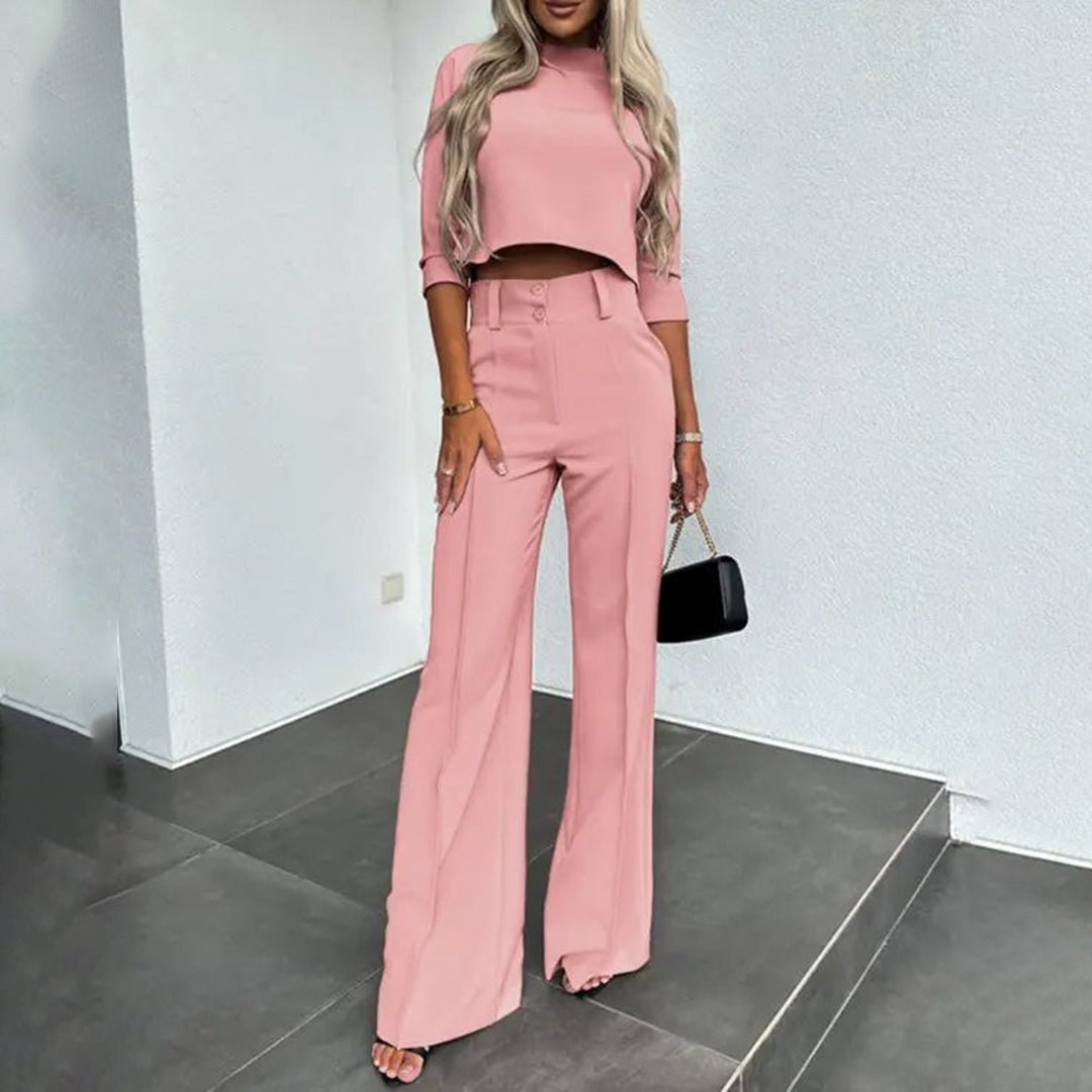 Miss | Co-ord Set Dames Herfst High Waist Wide Leg - Polyester - Miss Madera MIS-QLTV8R