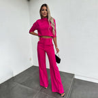 Miss | Co-ord Set Dames Herfst High Waist Wide Leg - Polyester - Miss Madera MIS-QLTV8R