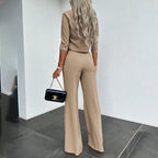 Miss | Co-ord Set Dames Herfst High Waist Wide Leg - Polyester - Miss Madera MIS-B1ANUI